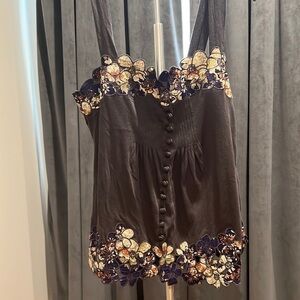 Little Yellow Button vintage Y2K babydoll tank top